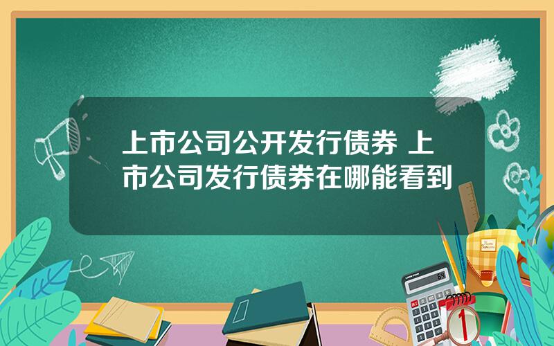 上市公司公开发行债券 上市公司发行债券在哪能看到